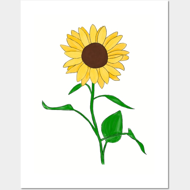 Hand drawn sunflower Wall Art by Literallyhades 